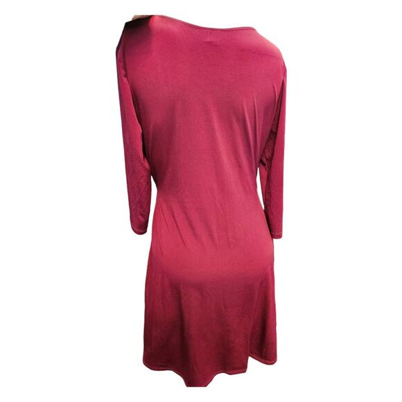 Motherhood Maternity Wine Red Wrap Dress Size Medium - Picture 6 of 7